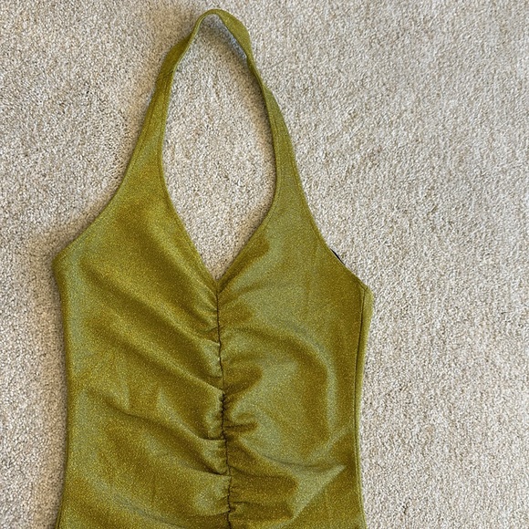 GREEN HALTER DRESS - Picture 4 of 10